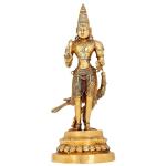 Idol Collections Golden Brass Lord Swami Kartikeya Ji Idol With Peacock Murugan Subramanya