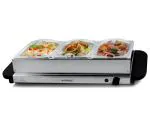 Pringle FW-1803, Electric SS Buffet Server Food Warmer With 1.5Lx3 Containers, , Silver