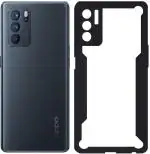 CarryWrap Back Cover for Oppo Reno 6 Pro 5g (Black, Transparent, Hard Case, Pack of: 1)