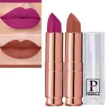 PERPAA Antique Velvet Stick Lipstick, Enreached with Jojoba Oil, Shea Butter & Vitamin E, Shade-Magenta, Nude Brown
