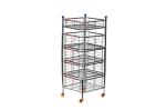 SANGHVI INDUSTRIES 4 Shelf- Square Shape Rack Fruits & Vegetable Onion Trolley Container Organizer Holder Stand for Kitchen Stainless Steel Basket (Silv