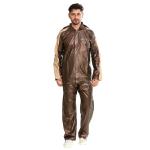 Prince Men Brown Pvc Raincoat Original Suit Waterproof Pant (2Xl)
