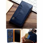 ClickCase Flipper Series Faux Leather Magnetic Card Holder Wallet Kickstand Case Flip Cover For MOTOROLA G54 5G (Blue)