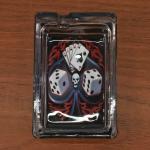 Kookee Glass Ashtray for Outdoor Indoor Transparent Modern Home Decor Tabletop Ash Tray for Smokers, Printed, Rectangle (L: 8.5cm x W:5.5cm) (9827)