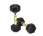 Body Maxx Rubber Hex Dumbbells 2.5 Kg Pair, Dumbbell Set 2.5Kg, Coated With Grip Home Gym Fitness (Set Of 2)