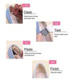 Reusable Sticky Women Cushion Liner for Shoes Heel Pad Self Adhesive Insole Heel Grip Liners Callus Prevention Protector Heel Pain High Heel Shoes Pad For Women Beige