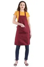 Tolexo Maroon Polyester and Polyester Blend Apron