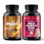 Max Ayurveda Musli Special (For 45 Plus Men) & Queen Plus For Women (60 Capsules + 60 Capsules)