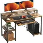 TEKAVO Multipurpose Computer Desk Office Table with Keyboard Tray for Home Office Engineered Wood Finish Study Writing Computer Laptop Table Desk 150x60x87 cm (Jungle Wood/Brown) (XLarge -150 CM)