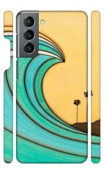 YAPZONE Sea Waves Art | Designer Printed Hard Back Cover for Samsung Galaxy S21FE 4G / S21FE 5G Premium & Attractive Case for Your Smartphone