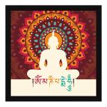 ArtX Multicolor Gautam Buddha Auspicious Mantra Wall Art Painting 13 X 13