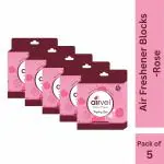 Airvel Bathroom Air freshener Blocks Combo| Rose Fragrance Pack Of 5 (75gm Each)with Amazing Fragrance For Bathroom || Toilet Freshness ||Helps to Remove Bad Odour, Smell | Can be Use office & home