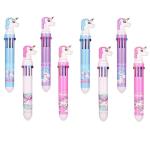 SAMVARDHAN Diwali Gift For Kids Pack of 8 Designer 10 in 1 Unicorn Writing Ball Point Pen For Student Random Color