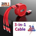 Astound Micro Usb Cable 1.5 M Copper Braiding Multiple Charging Cable 4Ft/1.2M (Compatible With Camera, Computer, Gaming Console, Mp3 Player, Mobile, Smart Watch, Tv, Tablet, Red, One Cable)