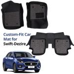 AllExtreme EXFM3SD 7D Car Floor Mat for Maruti Suzuki Swift Dzire (Set of 3, Black)
