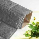 TAYLORED HOME 3D Brick Wallpaper for Wall PE Foam Wall Stickers Self Adhesive DIY Wall Decor (70 x 77cm, Appx. 29Sq Feet) (Silver, Pack of 10)