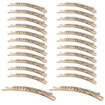 Dazz Look Rhinestone Bobby Pins Crystal Hair Clips Gold Base with Multicolor studded Diamond (24PCS) Hair Pin Sparkling Hair Barrettes Styling Decorative Accessories U Pin for Women and Girls