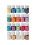 WorldWesties 20 Colors Mica Fine Pigment Powder 15g Each for Making Cosmetic, Candle, Nail, Art, Craft, Resin, Statue, Bath Soap, multicolor 20g Pack Of 20