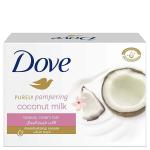 Dove Beauty Soap Bar: COCONUT MILK. Protects Your Skin's Natural Moisture. 25% MOISTURIZING LOTION & CREAM! Great for Hands, Face & Body! (Pack of 4 Bars, 3.5oz Each Bar)