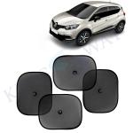 Kingsway Car Curtain Sticky Sun Shade Universal Use for Renault Captur, 2017 Onwards Model, Color : Black, Mesh, Pack of 4 Piece Car Sun Shades Blinds Cover