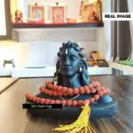 Navyaksh- NAVYAKSH Lord Adiyogi Shiva Statue with free rudraksha mala Decorative Showpiece Decorative Showpiece - 15 cm (Polyresin, Black)