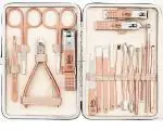Beauté Secrets Manicure Kit, pedicure tools for feet, Nail Clipper, Manicure Pedicure kit for women and Men, 18 Pieces,Perfect Gifts for Women and Men Rose Gold