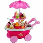 smartcraft Ice Cream Kitchen Play Cart Set Toy with Lights and Music (Multicolour, Small)