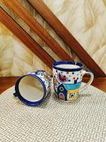 Caffeine Multicolor Stoneware Milk Mug, 300 Ml (Set Of 2)