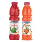 Manama Orange Crush and Watermelon Crush | 750ML Each | Topping for Cakes, Pies and Shakes | Pack of 2