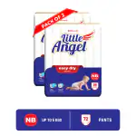 Little Angel Easy Dry Pull-up Diaper Pants with 12 hrs absorption New Born(NB/XS) Size, Pack of 2,up to 5 kgs - New Born (72 Pieces)