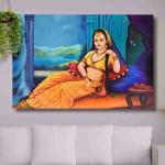 SAF Traditional ladies modern art Canvas Wall Art paintings for home decor big size Wall Hanging Canvas for living room 24 inch x 36 inch Pre-CR-13