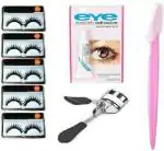 Lenon Beauty Pair False Eyelash, Eyelash Glue, Eyelash Curler With Pcs Eyebrow Razor (pack of 4) (4 Items in the set)