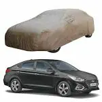 Oshotto/Recaro Brown 100% Waterproof Car Body Cover with Mirror Pockets Compatible with Hyundai Verna Old