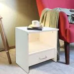 Kawachi Woodit Engineered Wood Bedside Table Sofa Side End Bed Side Table with Single Drawer White