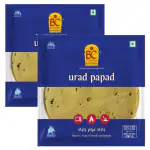 Bhikharam Chandmal - Urad Papad - Handrolled Moong Dal Papad - Rajasthani Spicy Flavour - 180 Gm Pack of 2