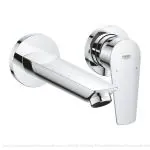 Grohe BAUEDGE Series Wall Mounted with Separate Spout (Two Holes) BASIN MIXER (Chrome) | RIGHT HAND SIDE LEVER, Water Tap/ Faucet/ Cock for Bathroom / Kitchen Wash Basin | 20474001