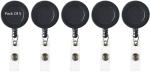 Shining Zon Round Shape Yo-Yo Retractable Key Ring for ID Card Holder (Black Pack Of 5)