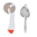FIRST FRONT Stainless Steel Apex Pizza Cutter With Stainless Steel Tea Strainer and (Multicolour, Pack of 2)