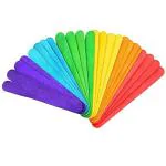 BanteyBanatey Coloured Wooden Ice Cream Popsicle Sticks (Broad) (Pack of 50 Sticks)