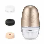Lifelong LLM720 Rechargeable Face Cleaning Massager with 3 in-1 Detachable Heads, 2 360 Speed Rotations, IP7X Waterproof for Facial Use (1 Year Warranty, Golden)
