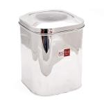 coconut Elegant Silver Stainless Steel Tin with Unbreakable Lid - 8 kg