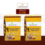 Vrutalay Desi Cow Ghee Tetra Pack 1 Litter - B [ Pack of 2] | Cow desi ghee | Desi Cow ghee | Vedic Ghee | Ghee Bilona Method | Bilona Ghee | Desi cow ghee | Organic Ghee | Desi ghee. (Tetra Pack Of 2)