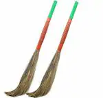 CHAND SURAJ Weaved Handle Grass Broom (Pack of 2) - (375g each)