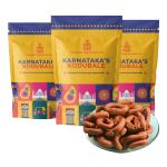 THE STATE PLATE Kodubale Rings | Crunchy Namkeen | South Indian Snack - Pack Of 3 (200 Grams Each)