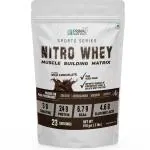 Nitro Whey Protein Powder 24g Protein | 3 gm Creatine | Ashwagandha Arginine Taurine with Digestive Enzymes | Best Muscle Building Protein Matrix | Rich Chocolate Flavor (Rich Chocolate)- 910g