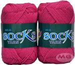 M.G Enterprise wool, Nylon Socks yarn trece Magenta 200 Grams.