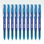 FLAIR Zoox Y7 Ball Pen | Sturdy Body With Elegant Metal Clip | Dotted Texture For Better Holding | Jumbo Refill With Large Ink Capacity | Blue Ink, Pack of 10