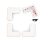 Kids Station Made in India Baby Proofing Corner Protector for Kids Safety, Soft Cushion for Sharp Furniture/Table Corner (30g/mt Dense, 4 pcs, L- Shape, Off-White)