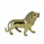 Shubh Sanket Vastu Lion Statue Brass Designer /Decorative Showpiece for Home & Office {Zonal Placement -North-North-East, South-South-East} (24.13x5.5x17.8 Cm)
