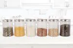SAURA Crystal Storage Jar 1600 ml 6 pc Set Steel Lid